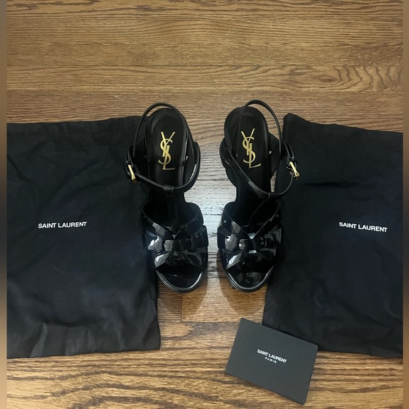 Saint Laurent Tribute T-Strap Platform Sandal - Picture 10 of 13